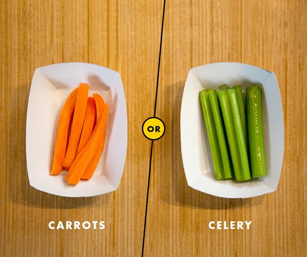 carrots and celery the only naturally vegan item at buffalo wild wings